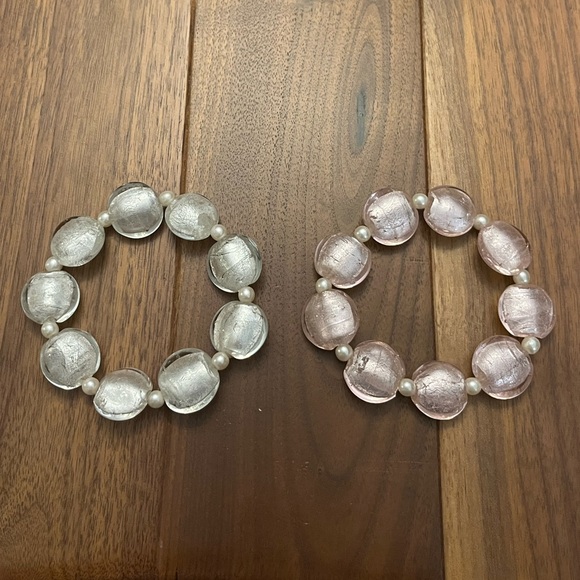 Set of 2 Lovely Glass Bead and Pearl Bracelets - Picture 7 of 8